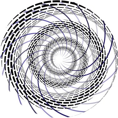 Soyut sarmal, girdap, dönme vektörü örtüşüyor. Volute, helix, koklear vertigo dairesel, geometrik çizim. Soyut çember