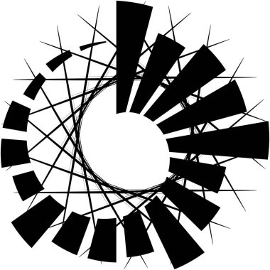 Soyut sarmal, girdap, dönme vektörü örtüşüyor. Volute, helix, koklear vertigo dairesel, geometrik çizim. Soyut çember