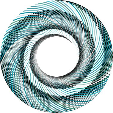 Soyut sarmal, girdap, dönme vektörü örtüşüyor. Volute, helix, koklear vertigo dairesel, geometrik çizim. Soyut çember