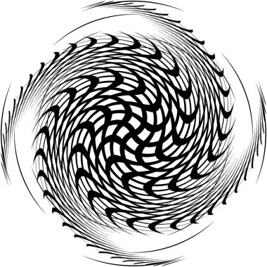 Soyut sarmal, girdap, dönme vektörü örtüşüyor. Volute, helix, koklear vertigo dairesel, geometrik çizim. Soyut çember