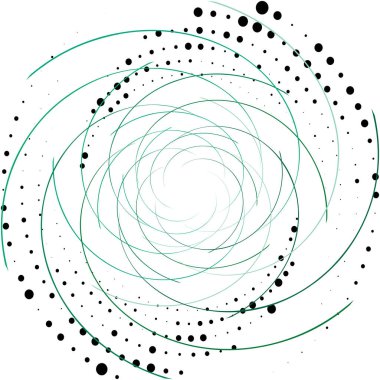 Soyut sarmal, girdap, dönme vektörü örtüşüyor. Volute, helix, koklear vertigo dairesel, geometrik çizim. Soyut çember