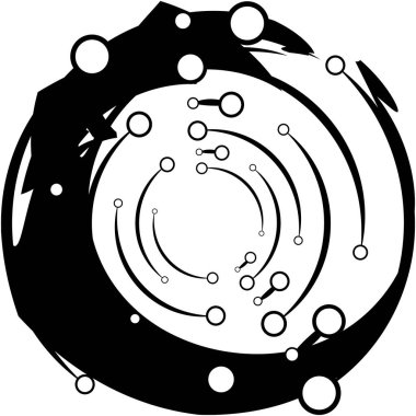 Soyut sarmal, girdap, dönme vektörü örtüşüyor. Volute, helix, koklear vertigo dairesel, geometrik çizim. Soyut çember
