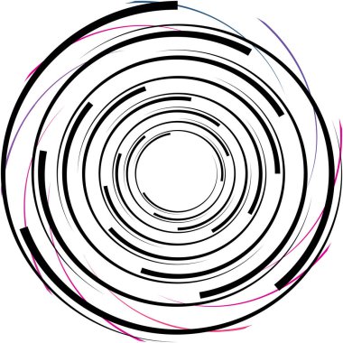 Soyut sarmal, girdap, dönme vektörü örtüşüyor. Volute, helix, koklear vertigo dairesel, geometrik çizim. Soyut çember