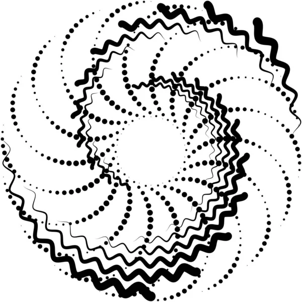 抽象的なスパイラル 渦巻き ツイルベクトルを上書きします ヴォリュート らせん 人工内耳のめまいの円形 幾何学的なイラスト 概要円 — ストックベクタ