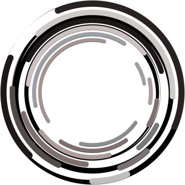 Soyut sarmal, girdap, dönme vektörü örtüşüyor. Volute, helix, koklear vertigo dairesel, geometrik çizim. Soyut çember