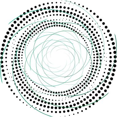 Soyut sarmal, girdap, dönme vektörü örtüşüyor. Volute, helix, koklear vertigo dairesel, geometrik çizim. Soyut çember
