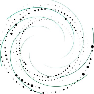 Soyut sarmal, girdap, dönme vektörü örtüşüyor. Volute, helix, koklear vertigo dairesel, geometrik çizim. Soyut çember