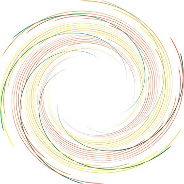 Soyut sarmal, girdap, dönme vektörü örtüşüyor. Volute, helix, koklear vertigo dairesel, geometrik çizim. Soyut çember