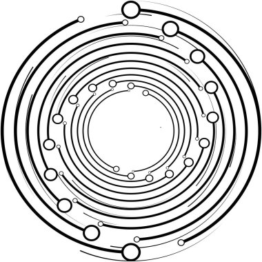 Soyut sarmal, girdap, dönme vektörü örtüşüyor. Volute, helix, koklear vertigo dairesel, geometrik çizim. Soyut çember