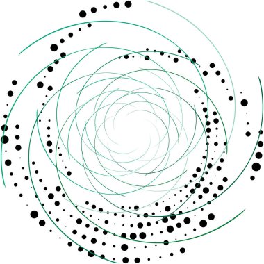 Soyut sarmal, girdap, dönme vektörü örtüşüyor. Volute, helix, koklear vertigo dairesel, geometrik çizim. Soyut çember