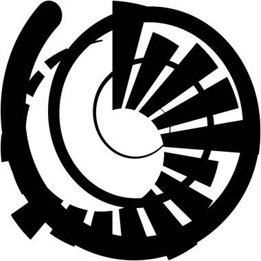 Soyut sarmal, girdap, dönme vektörü örtüşüyor. Volute, helix, koklear vertigo dairesel, geometrik çizim. Soyut çember