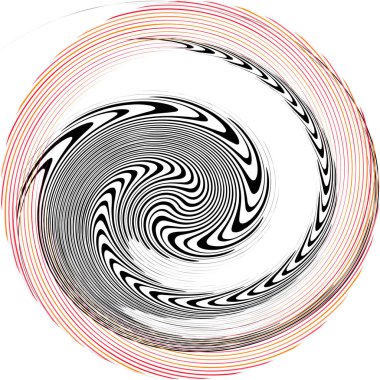 Soyut sarmal, girdap, dönme vektörü örtüşüyor. Volute, helix, koklear vertigo dairesel, geometrik çizim. Soyut çember