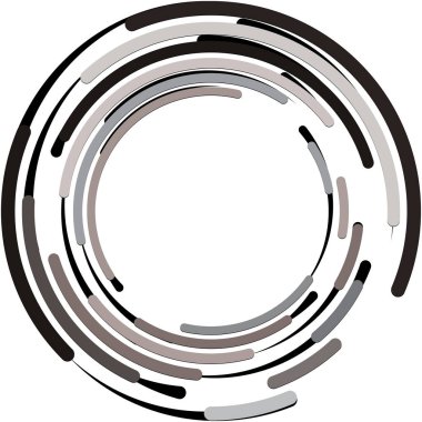 Soyut sarmal, girdap, dönme vektörü örtüşüyor. Volute, helix, koklear vertigo dairesel, geometrik çizim. Soyut çember