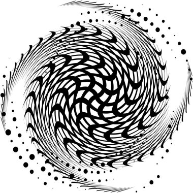 Soyut sarmal, girdap, dönme vektörü örtüşüyor. Volute, helix, koklear vertigo dairesel, geometrik çizim. Soyut çember