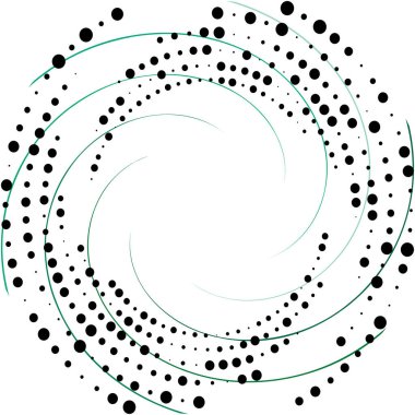 Soyut sarmal, girdap, dönme vektörü örtüşüyor. Volute, helix, koklear vertigo dairesel, geometrik çizim. Soyut çember
