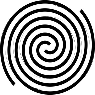 Soyut sarmal, girdap, dönme vektörü örtüşüyor. Volute, helix, koklear vertigo dairesel, geometrik çizim. Soyut çember
