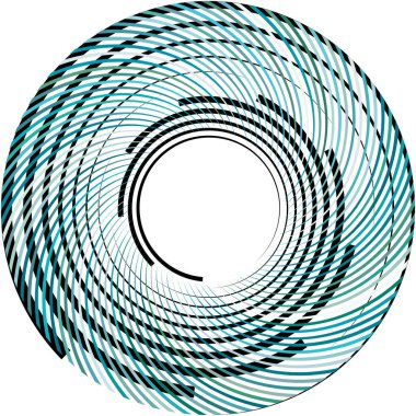 Soyut sarmal, girdap, dönme vektörü örtüşüyor. Volute, helix, koklear vertigo dairesel, geometrik çizim. Soyut çember