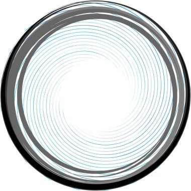 Soyut sarmal, girdap, dönme vektörü örtüşüyor. Volute, helix, koklear vertigo dairesel, geometrik çizim. Soyut çember