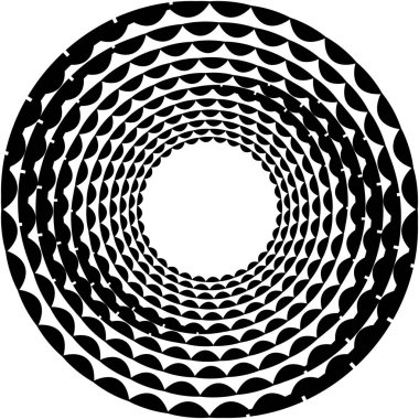 Soyut sarmal, girdap, dönme vektörü örtüşüyor. Volute, helix, koklear vertigo dairesel, geometrik çizim. Soyut çember