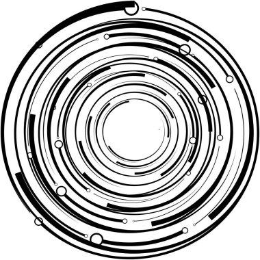 Soyut sarmal, girdap, dönme vektörü örtüşüyor. Volute, helix, koklear vertigo dairesel, geometrik çizim. Soyut çember