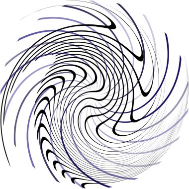 Soyut sarmal, girdap, dönme vektörü örtüşüyor. Volute, helix, koklear vertigo dairesel, geometrik çizim. Soyut çember