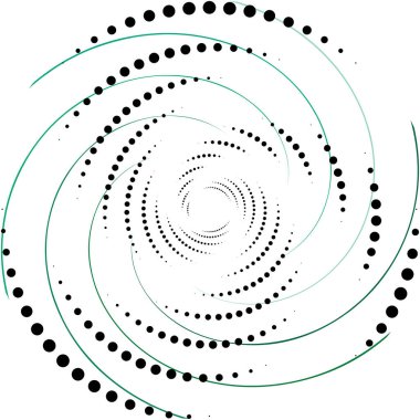 Soyut sarmal, girdap, dönme vektörü örtüşüyor. Volute, helix, koklear vertigo dairesel, geometrik çizim. Soyut çember