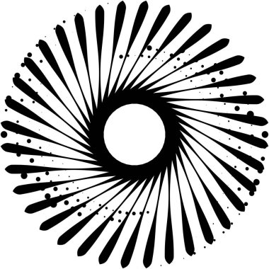 Soyut sarmal, girdap, dönme vektörü örtüşüyor. Volute, helix, koklear vertigo dairesel, geometrik çizim. Soyut çember