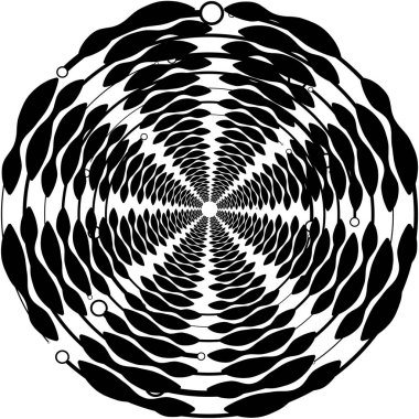 Soyut sarmal, girdap, dönme vektörü örtüşüyor. Volute, helix, koklear vertigo dairesel, geometrik çizim. Soyut çember