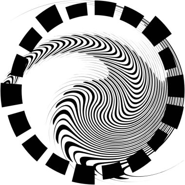 Soyut sarmal, girdap, dönme vektörü örtüşüyor. Volute, helix, koklear vertigo dairesel, geometrik çizim. Soyut çember