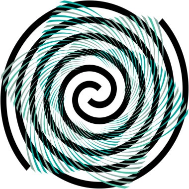 Soyut sarmal, girdap, dönme vektörü örtüşüyor. Volute, helix, koklear vertigo dairesel, geometrik çizim. Soyut çember