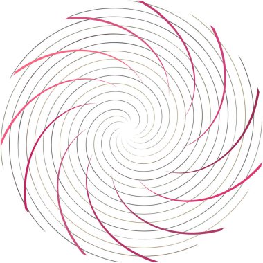 Soyut sarmal, girdap, dönme vektörü örtüşüyor. Volute, helix, koklear vertigo dairesel, geometrik çizim. Soyut çember