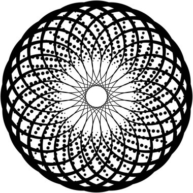 Soyut sarmal, girdap, dönme vektörü örtüşüyor. Volute, helix, koklear vertigo dairesel, geometrik çizim. Soyut çember