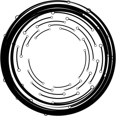 Soyut sarmal, girdap, dönme vektörü örtüşüyor. Volute, helix, koklear vertigo dairesel, geometrik çizim. Soyut çember