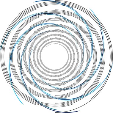 Soyut sarmal, girdap, dönme vektörü örtüşüyor. Volute, helix, koklear vertigo dairesel, geometrik çizim. Soyut çember