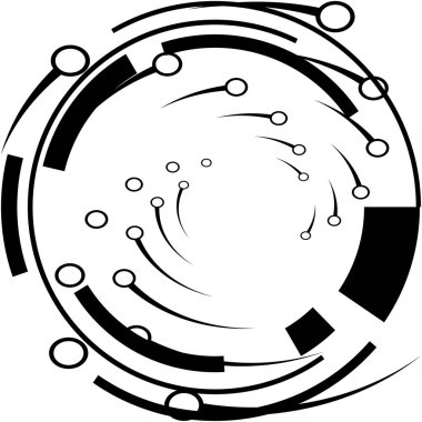 Soyut sarmal, girdap, dönme vektörü örtüşüyor. Volute, helix, koklear vertigo dairesel, geometrik çizim. Soyut çember