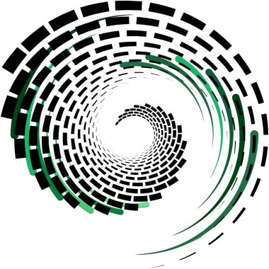 Soyut sarmal, girdap, dönme vektörü örtüşüyor. Volute, helix, koklear vertigo dairesel, geometrik çizim. Soyut çember
