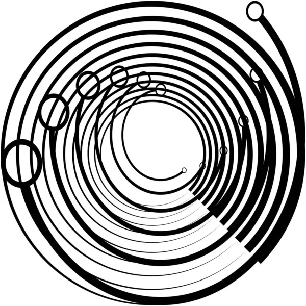 Abstracte Spiraal Draaikolk Wervelvector Voluut Helix Cochleaire Vertigo Cirkelvormig Geometrische — Stockvector