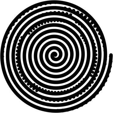 Soyut sarmal, girdap, dönme vektörü örtüşüyor. Volute, helix, koklear vertigo dairesel, geometrik çizim. Soyut çember