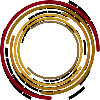 Soyut sarmal, girdap, dönme vektörü örtüşüyor. Volute, helix, koklear vertigo dairesel, geometrik çizim. Soyut çember