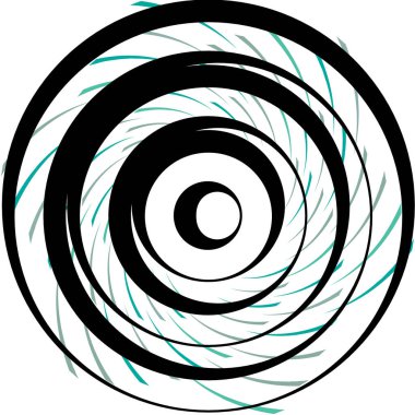 Soyut sarmal, girdap, dönme vektörü örtüşüyor. Volute, helix, koklear vertigo dairesel, geometrik çizim. Soyut çember