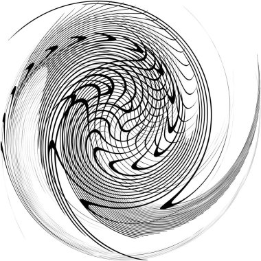 Soyut sarmal, girdap, dönme vektörü örtüşüyor. Volute, helix, koklear vertigo dairesel, geometrik çizim. Soyut çember