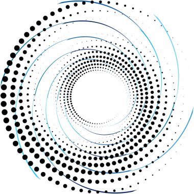 Soyut sarmal, girdap, dönme vektörü örtüşüyor. Volute, helix, koklear vertigo dairesel, geometrik çizim. Soyut çember
