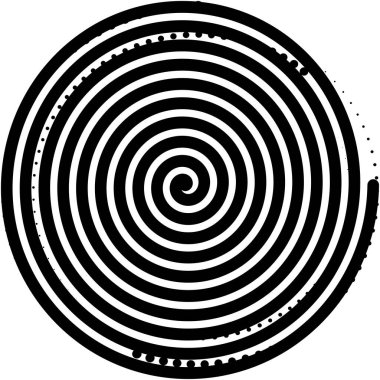 Soyut sarmal, girdap, dönme vektörü örtüşüyor. Volute, helix, koklear vertigo dairesel, geometrik çizim. Soyut çember