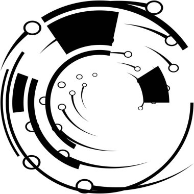 Soyut sarmal, girdap, dönme vektörü örtüşüyor. Volute, helix, koklear vertigo dairesel, geometrik çizim. Soyut çember