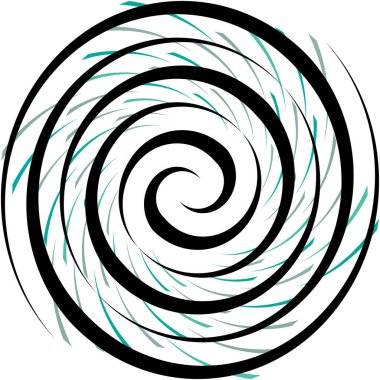Soyut sarmal, girdap, dönme vektörü örtüşüyor. Volute, helix, koklear vertigo dairesel, geometrik çizim. Soyut çember