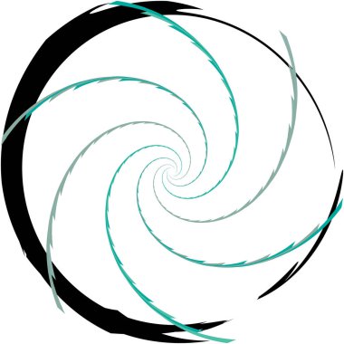 Soyut sarmal, girdap, dönme vektörü örtüşüyor. Volute, helix, koklear vertigo dairesel, geometrik çizim. Soyut çember