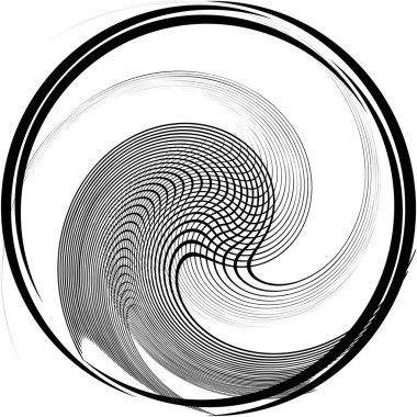 Soyut sarmal, girdap, dönme vektörü örtüşüyor. Volute, helix, koklear vertigo dairesel, geometrik çizim. Soyut çember