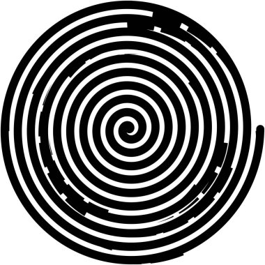 Soyut sarmal, girdap, dönme vektörü örtüşüyor. Volute, helix, koklear vertigo dairesel, geometrik çizim. Soyut çember