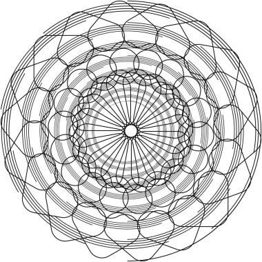 Soyut sarmal, girdap, dönme vektörü örtüşüyor. Volute, helix, koklear vertigo dairesel, geometrik çizim. Soyut çember