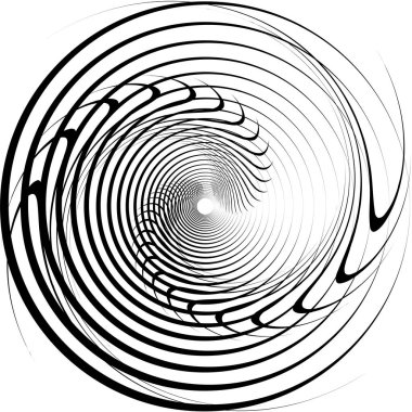 Soyut sarmal, girdap, dönme vektörü örtüşüyor. Volute, helix, koklear vertigo dairesel, geometrik çizim. Soyut çember